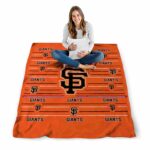 san francisco giants striped pattern orange blanket best selling