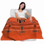 san francisco giants striped pattern orange blanket best selling