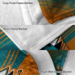 san jose sharks diagonal stripes teal blanket best selling