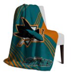 san jose sharks diagonal stripes teal blanket best selling