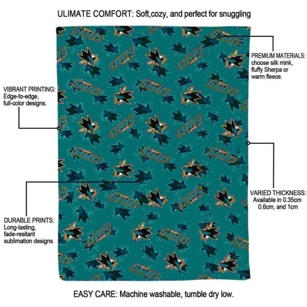 san jose sharks diehard fans teal blanket new arrival