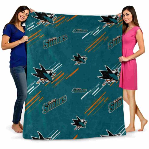 san jose sharks fan spirit teal blanket fashion forward