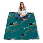 san jose sharks fan spirit teal blanket high quality