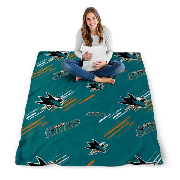 san jose sharks fan spirit teal blanket high quality