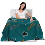 san jose sharks fan spirit teal blanket latest model