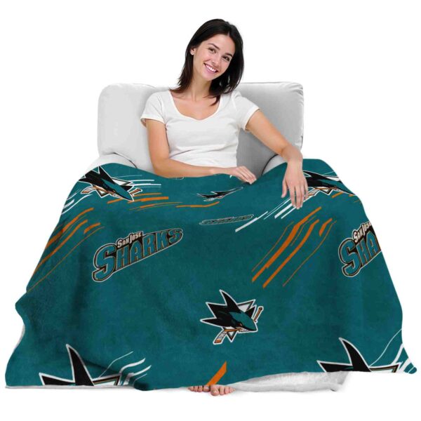 san jose sharks fan spirit teal blanket latest model