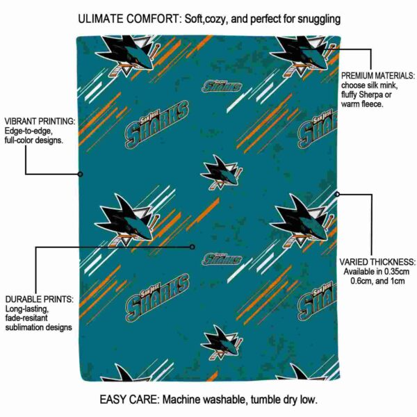 san jose sharks fan spirit teal blanket new arrival