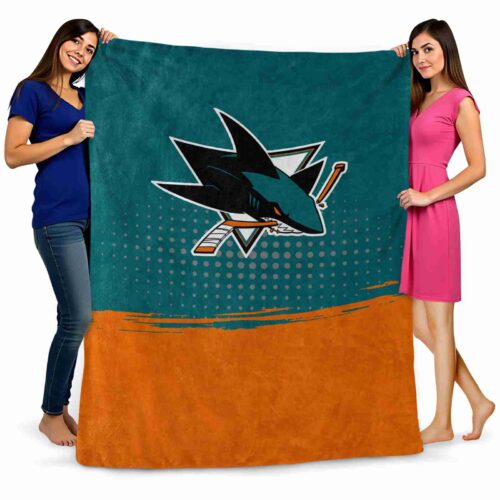 san jose sharks gradient dots teal blanket fashion forward