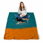 san jose sharks gradient dots teal blanket high quality