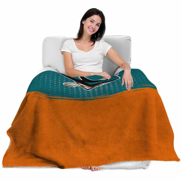 san jose sharks gradient dots teal blanket latest model