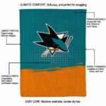 san jose sharks gradient dots teal blanket new arrival