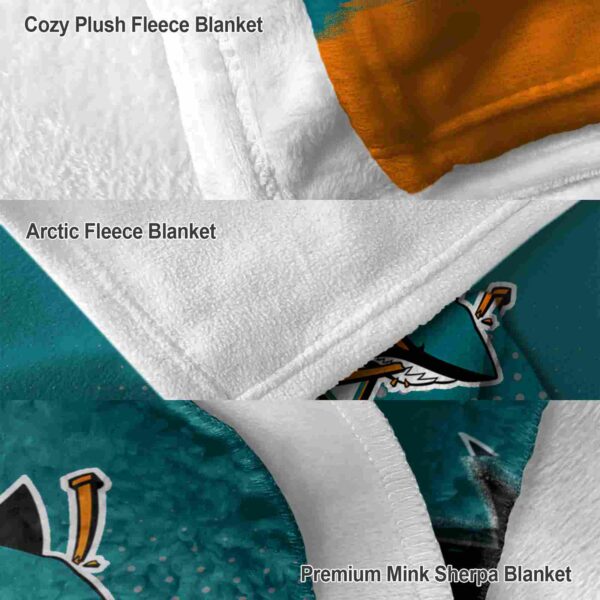 san jose sharks gradient dots teal blanket premium grade