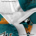 san jose sharks grunge texture teal blanket best selling
