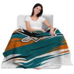 san jose sharks paint streaks teal white blanket latest model