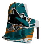 san jose sharks paint streaks teal white blanket top rated