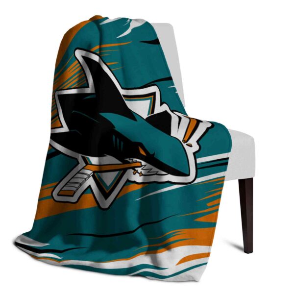 san jose sharks paint streaks teal white blanket top rated