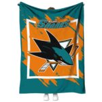 san jose sharks splatter effect teal blanket best selling