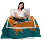 san jose sharks splatter effect teal blanket best selling