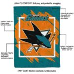san jose sharks splatter effect teal blanket best selling