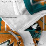 san jose sharks splatter effect teal blanket best selling
