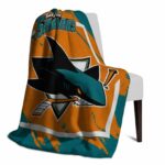 san jose sharks splatter effect teal blanket best selling