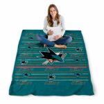 san jose sharks striped pattern teal blanket best selling