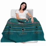 san jose sharks striped pattern teal blanket best selling