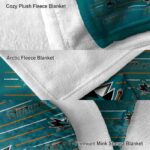 san jose sharks striped pattern teal blanket best selling