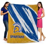 san jose state spartans brushstrokes blue white blanket fashion forward