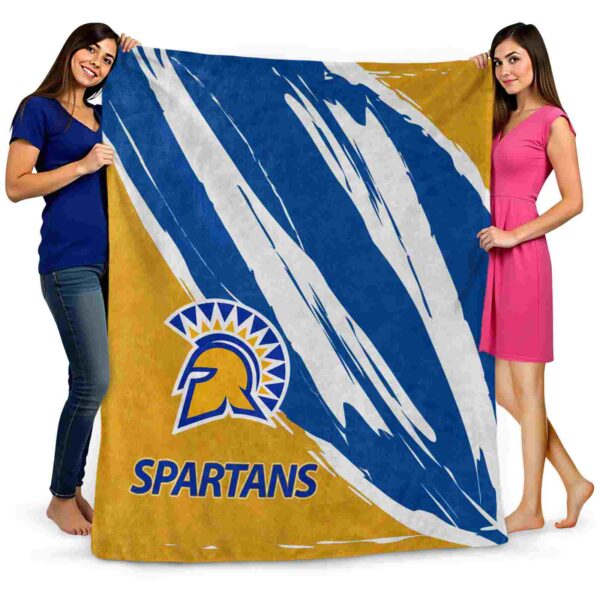 san jose state spartans brushstrokes blue white blanket fashion forward
