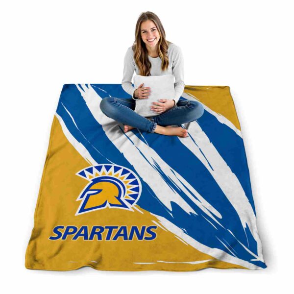 san jose state spartans brushstrokes blue white blanket high quality