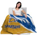 san jose state spartans brushstrokes blue white blanket latest model