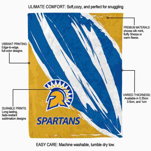 san jose state spartans brushstrokes blue white blanket new arrival