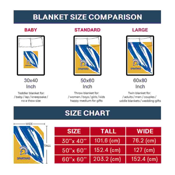 san jose state spartans brushstrokes blue white blanket trendy