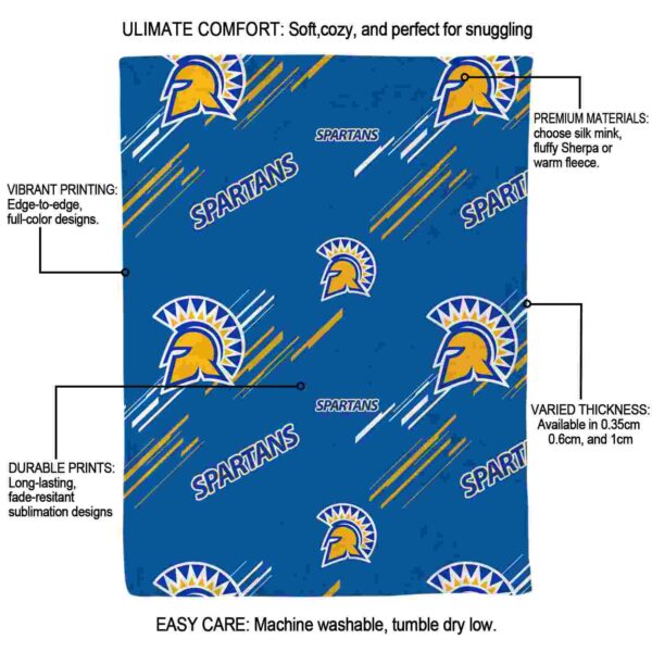 san jose state spartans fan spirit blue blanket new arrival