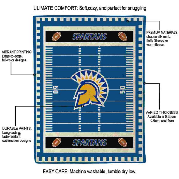 san jose state spartans football field blue blanket new arrival