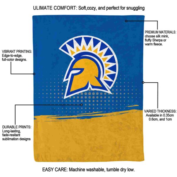 san jose state spartans gradient dots blue blanket new arrival