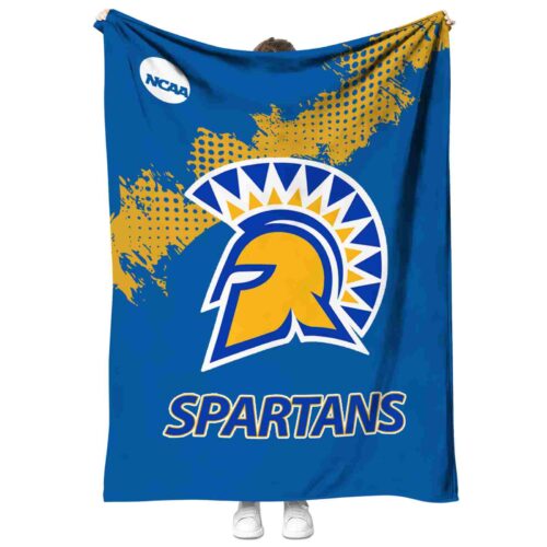 san jose state spartans grunge texture blue blanket best selling