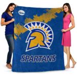 san jose state spartans grunge texture blue blanket best selling
