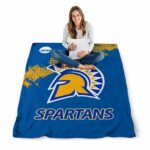 san jose state spartans grunge texture blue blanket best selling