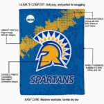 san jose state spartans grunge texture blue blanket best selling