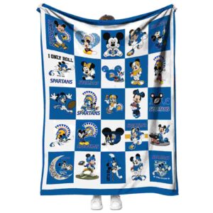 san jose state spartans mickey minnie blue white blanket best selling