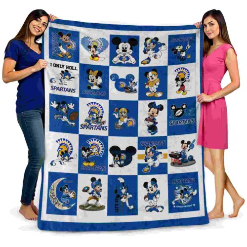 san jose state spartans mickey minnie blue white blanket fashion forward