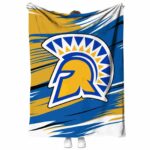 San Jose State Spartans Paint Streaks Blue White Blanket 1 san jose state spartans paint streaks blue white blanket best selling