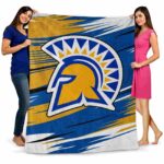 san jose state spartans paint streaks blue white blanket best selling