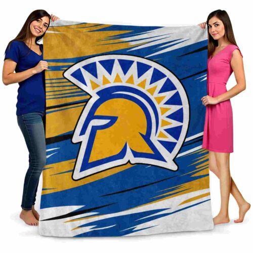 san jose state spartans paint streaks blue white blanket fashion forward