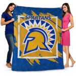 san jose state spartans splatter effect blue blanket best selling
