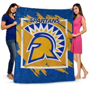 san jose state spartans splatter effect blue blanket fashion forward