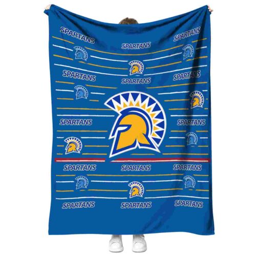 san jose state spartans striped pattern blue blanket best selling