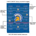 san jose state spartans striped pattern blue blanket new arrival